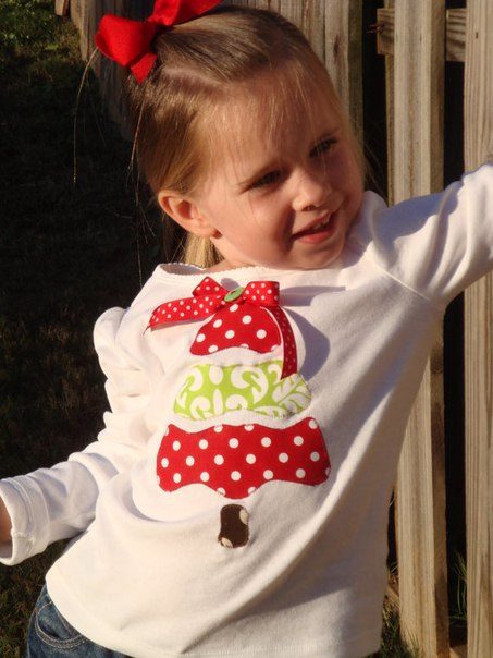 telas divinas-camisetas infantiles con adornos navideños
